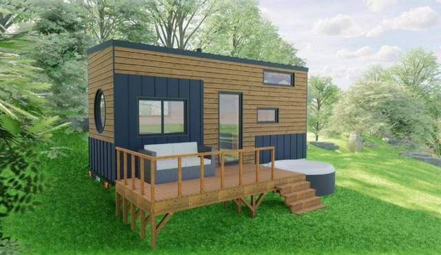 Superb Tiny House with Jacuzzi the Quietude