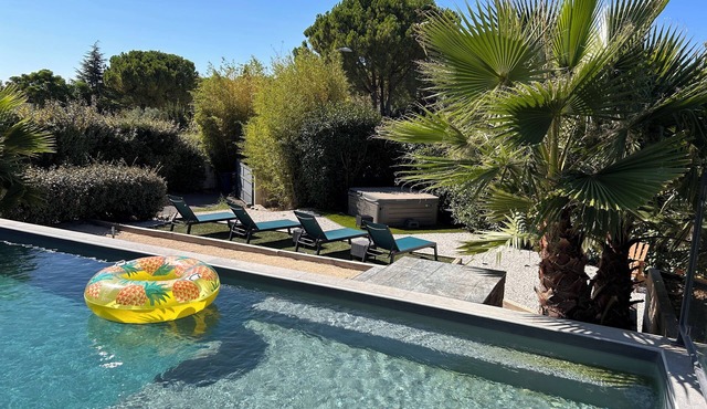 Superb villa with pool and jacuzzi 20mn from the beaches/300m from Montpellier