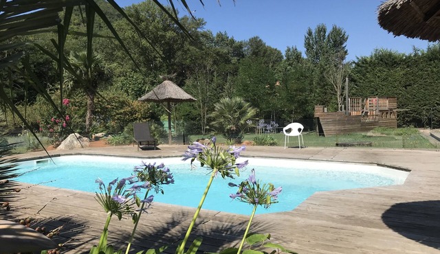 superb villa at the foot of the Pyrenees with swimming pool, large garden