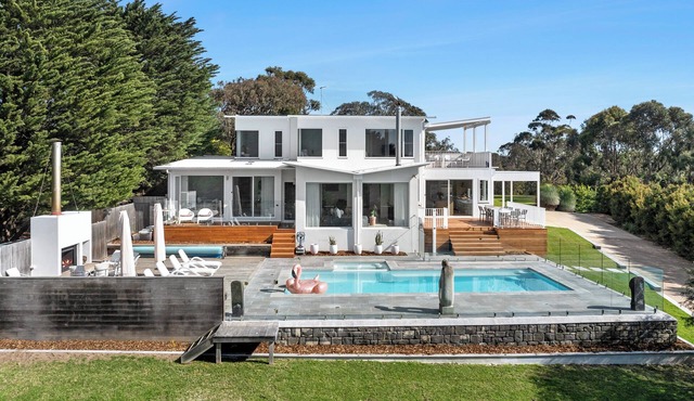 Surf Coast resort style home on acreage, with large pool and massive yard