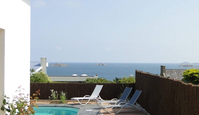 Swimming pool 29 ° Superb Sea View Carantec luxurious quiet comfort