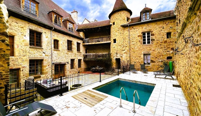 Sympathetically restored old school in a mediaeval village