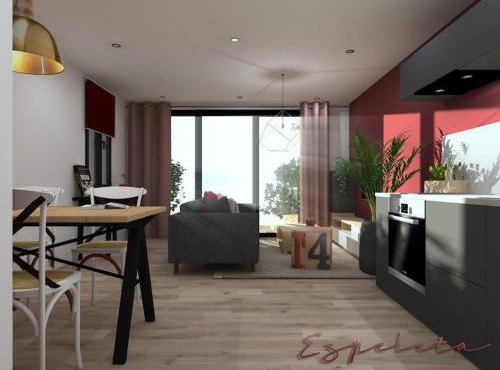 T2, coeur village basque terrasse Ezpeleta