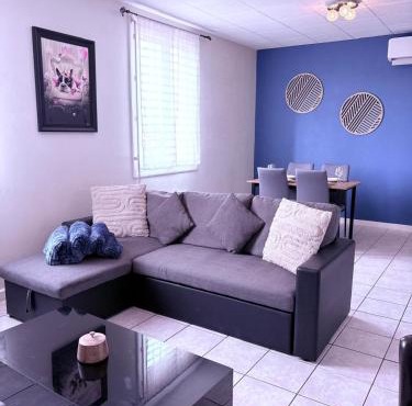 T2 fonctionnel 5 pers, jardin, parking, accès A12