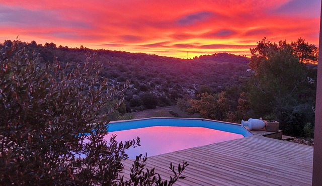 T2 with swimming pool in the heart of the pines