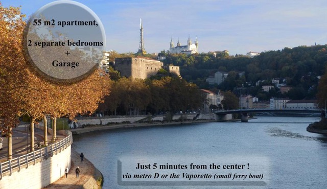T3 55m2 & Garage, proche Saône, et 5 min Vieux Lyon via Metro D
