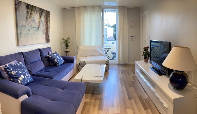 T3, 60 m2, 3 mn walk from the sandy beach, air conditioning, quiet, WIFI