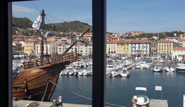 T3 apartment in front of PORT-VENDRES marina, air-conditioned + Covered parking lot