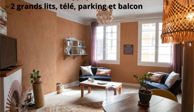 T3 Atypical, Parking, Balcon Pau Centre. Cozy atmosphere. Near Parks