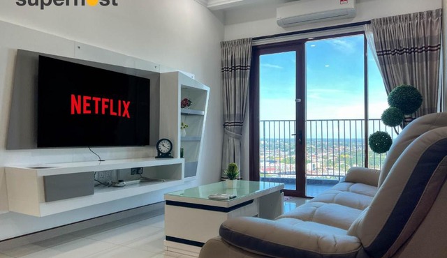 Taiping City View 3BR Condo near Lake Garden with Sunset View & Swimming Pool, Free Netflix WiFi