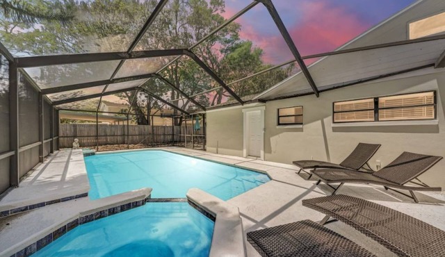 ⭑ Tampa Pool Family Home- Clean- Cozy-Great Location ⭑