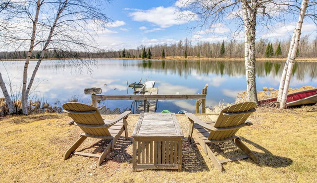 Tenstrike Lake House on 60 Acres: Hike & Fish!