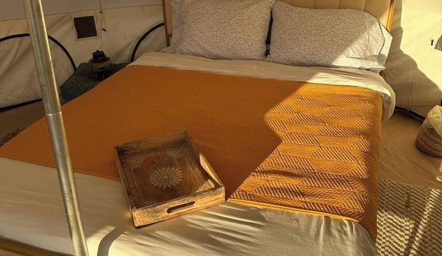 Terlingua Glamping with stunning desert views & queen bed