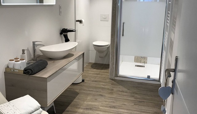 Terrace apartment near the redwoods lush greenery near Nantes