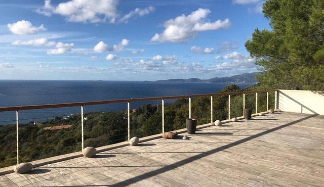 Terrace house, view of Ajaccio bay, Iles Sanguinaires. Coti Chiavari Portigliolo