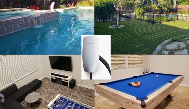 Tesla EV Charger heated Pool Hot Tub Spa Near Airport, UC Davis, Old Sac, DT