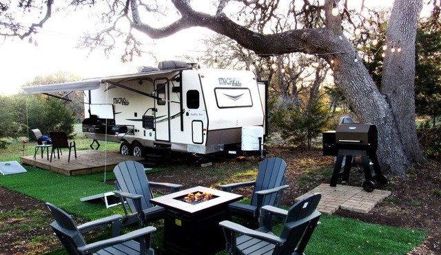 Texas Glamping Vacations in this Charming Caravan Rental in Dripping Springs