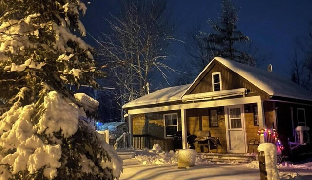 The 2 CC'S HIDEAWAY-Peaceful cabin situated directly on the snowmobile trail !