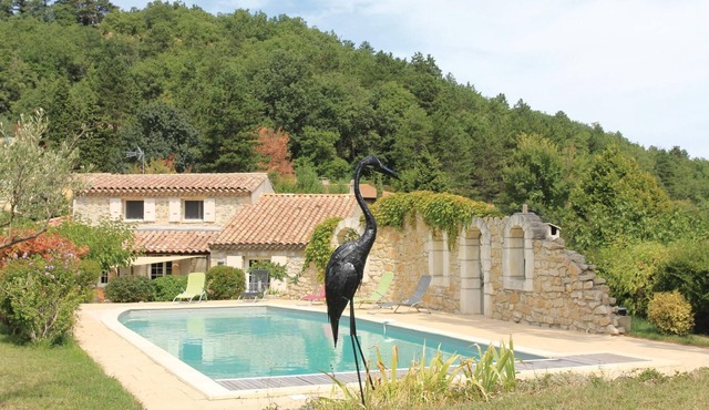 The 5,000 m² private property on which this charming stone house is located is partly wooded and ext