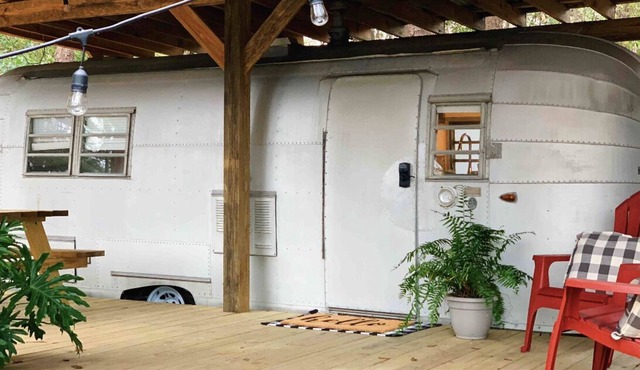 The ‘66 Avion Camper with Pool and Yard Games!