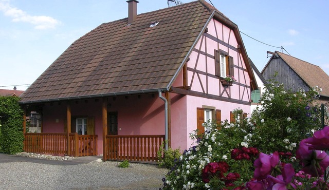 the alsatian house located in a quiet village