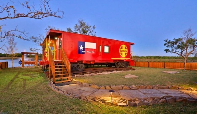 The Belle Plain Caboose is a secluded romatic stay with great fishing!