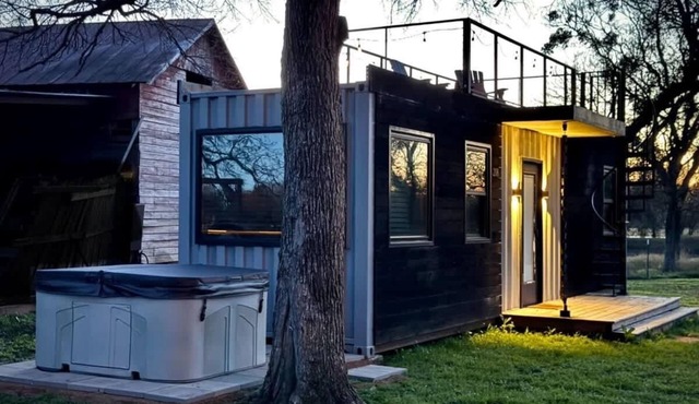 *The Blue Ridge* Container Home-Hot Tub | Fire Pit