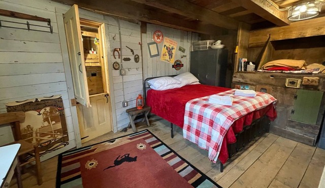 The Bunkhouse at CrowNestFarm! Communal Bathroom and Kitchenette.