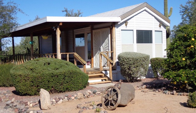 The Bunkhouse is a private guest house adjacent to Saguaro National Monument.
