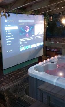 The Cabin with optional Hot Tub Projector DEPOSIT REQUIRED FOR PROJECTOR