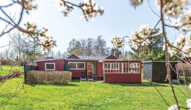 The charming cottage is located by the forest Bognæs Skov, a good destination for hiking.