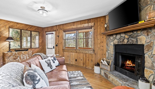The Classic | Forest cabin with wraparound deck, fireplace & great location