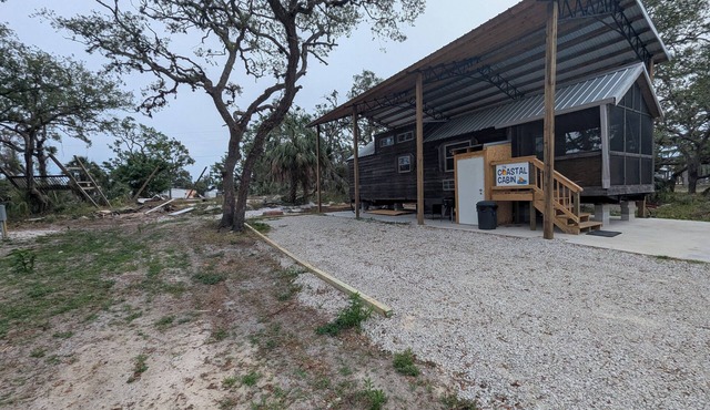 The coastal cabin ready for your family, friends, and your furry family members.