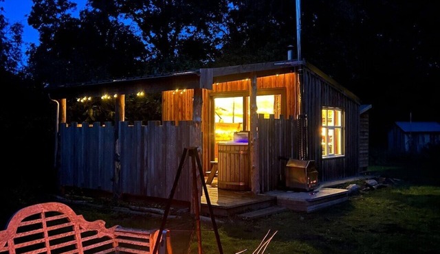 The Dell with wood fired hot tub at Moat Island