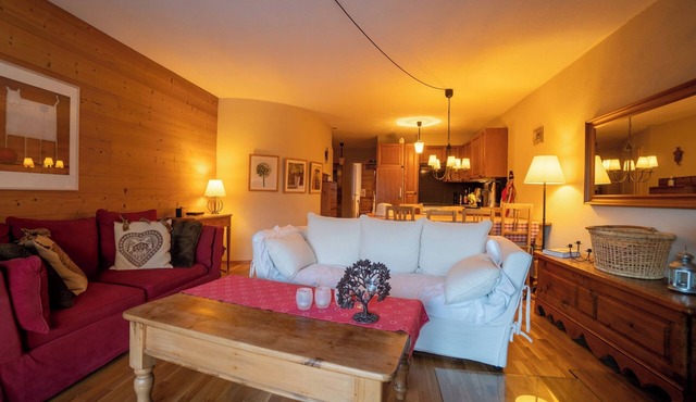 The flat is located above the village of Gryon, in Les Verneys Soleil, 2 km from the Fracherets ski