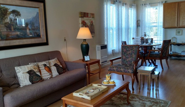 The Garden Suite has beautiful views of forests and pastures! It is dog friendly