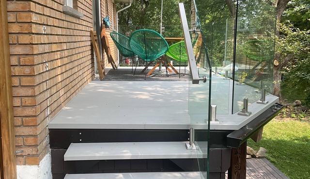 The glass balcony