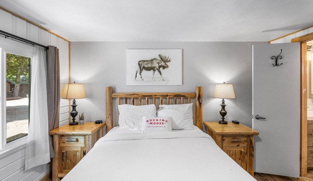 The Gopher Queen Room at The Bucking Moose, just 1 minute from Yellowstone in West Yellowstone.