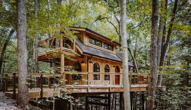 The Hickory Treehouse w/Suspension Bridge