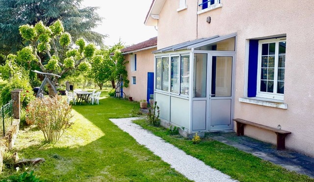 The house with blue shutters