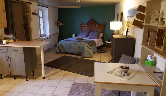 The "janitor's house" is a pretty studio in the grounds of our property.