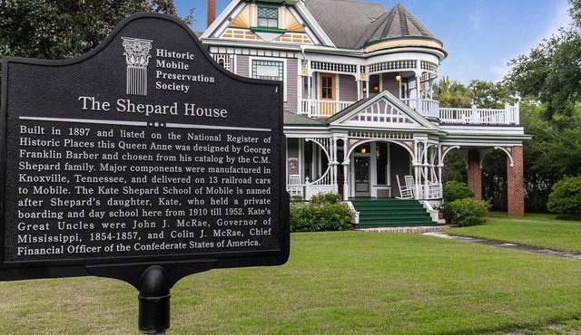 The Kate Shepard House is a beautiful Queen Victorian catalog home that was built in 1897. Come experience a genuine southern getaway complete with charm and comfort in this beautiful 6 bedroom 6 and half bathroom home in Mobile Alabama. Plenty of ro