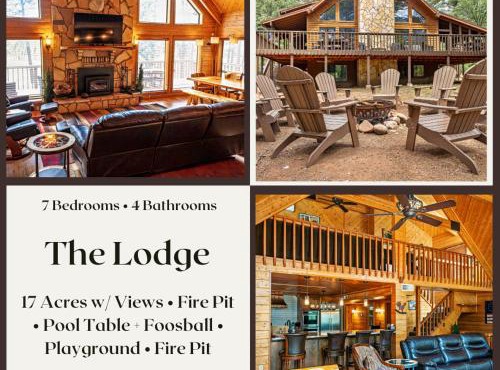 The Lodge Large Cabin, 17 Acres, Playground, Forest Access