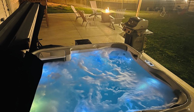 The lux Lodge, hot tub, movie theater, game room.