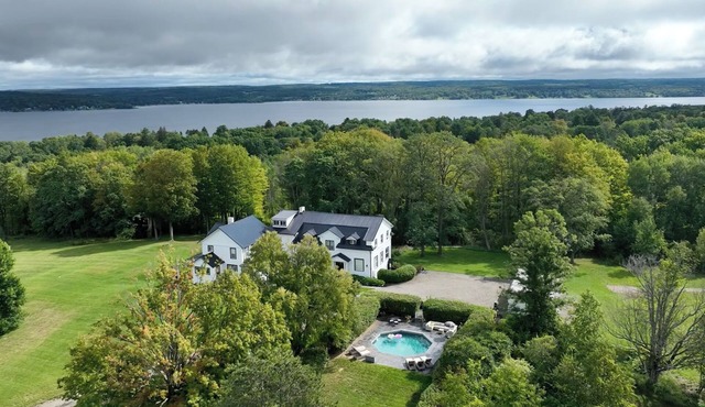 The Manor perched above CHQ nLake & CHQ Institution