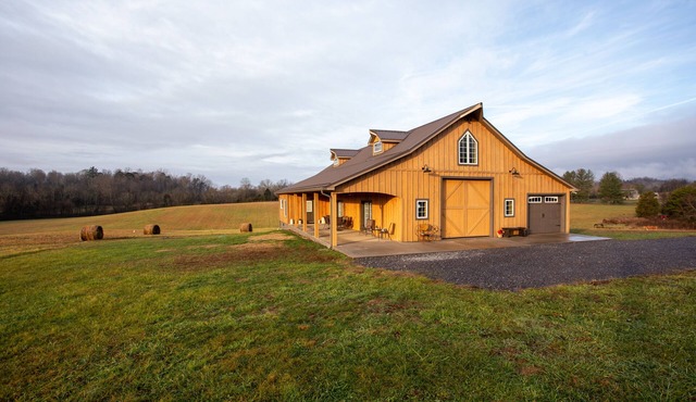 The Mockingbird Farm "Barn-do-minium" is situated on 27 rolling acres.