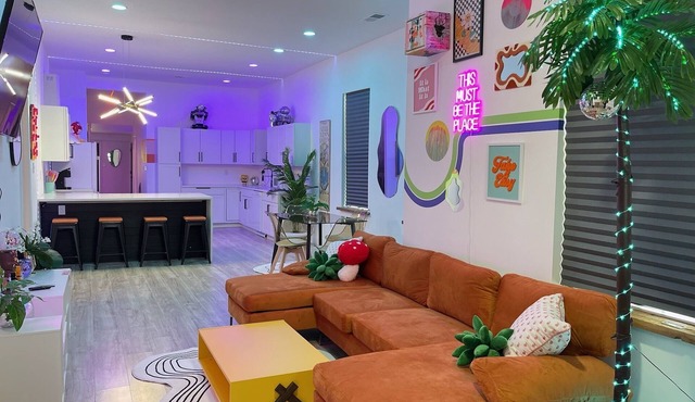 The Neon Nest: Retro Chic 4BR Home in Cooper Young