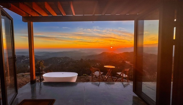 The New Way cabin: off-grid tiny cabin with ocean and mountain views.