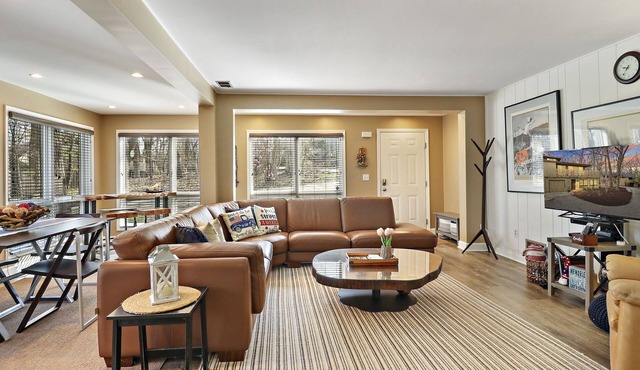 The Oaks Retreat |Abbey Springs Resort |Upper & Lower Living Rooms |Wraparound Deck |Pool |Beach