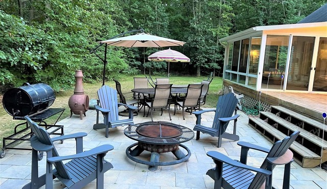 The open floor plan of this stunning custom home is great for entertaining